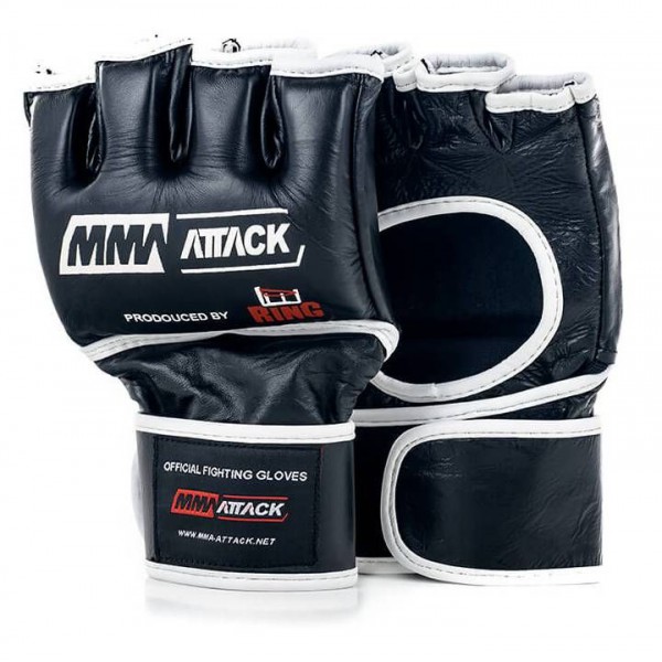 Oficjalne skórzane rękawice MMA ATTACK r. S