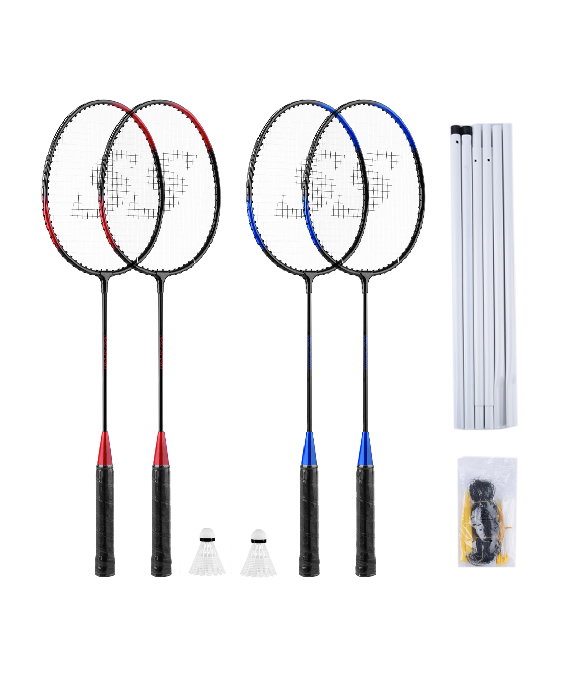 Zestaw do badmintona SMJ sport TL001 4 rakiety + 2 lotki + siatka + słupki